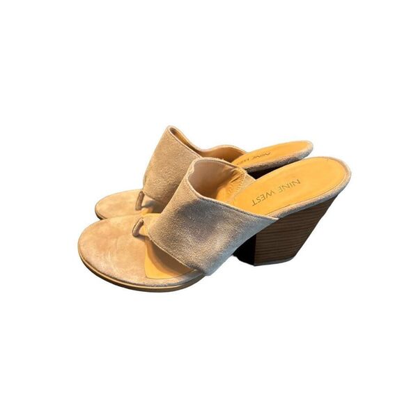 Nine West Women's Suede Helenium Sueded Heeled Sandals SZ 8 womens - Picture 3 of 9